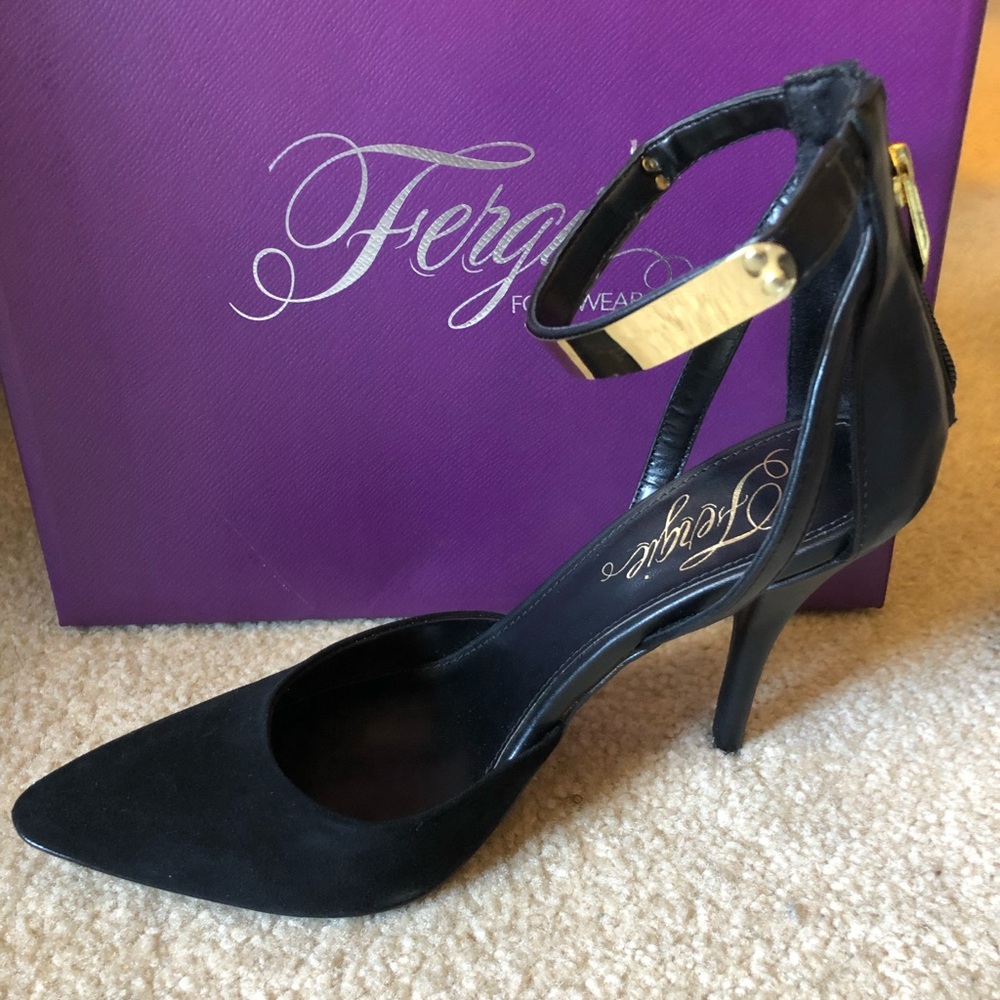 Fergie Brand Black Strappy Heels